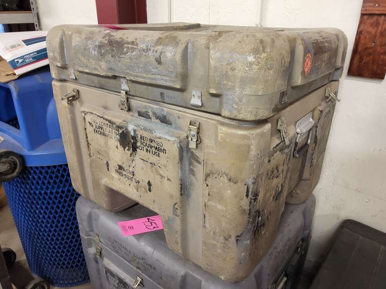 Plastic Military case approx 30" x 28" x 25"