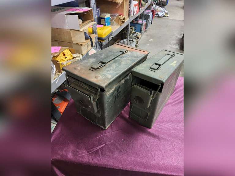 2 metal ammo cans