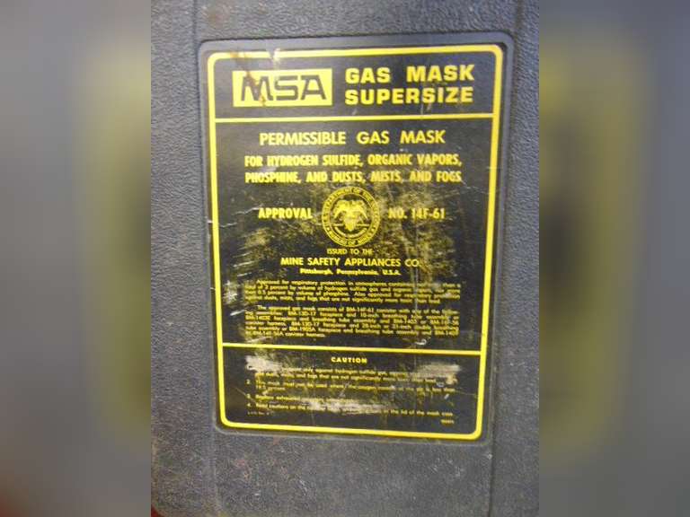 MSA Gas mask in case SEE PICS
