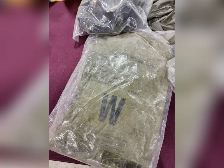 Group misc: gas masks, protective suit, test kits & other SEE PICS