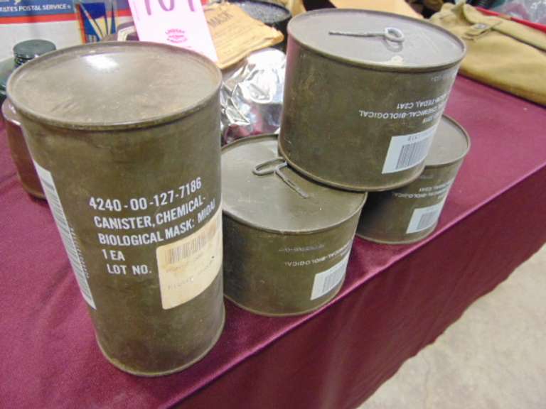 4 masks: M10A1, C2, & two C2A1 (unopened)