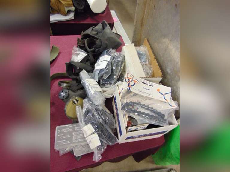 Group misc: NIP Medtronic Physio-Controls, respirators, gloves, NIP Loc-Line modular hose pieces & other