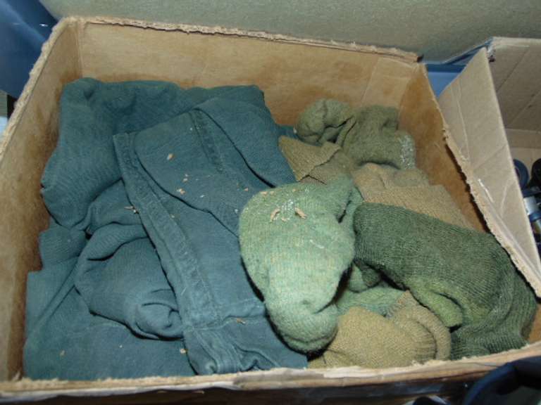 Gas mask, military socks & other