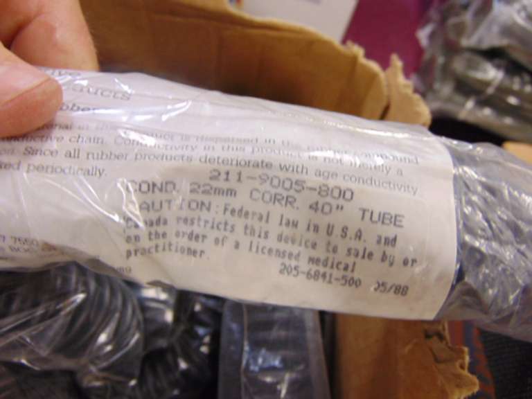 Box of NEW Ohmeda rubber breathing hoses