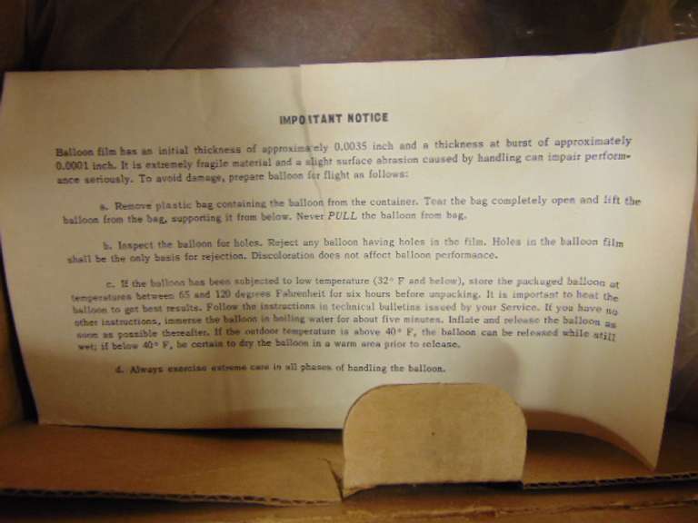 2 Meteorological balloons (conditions unknown)