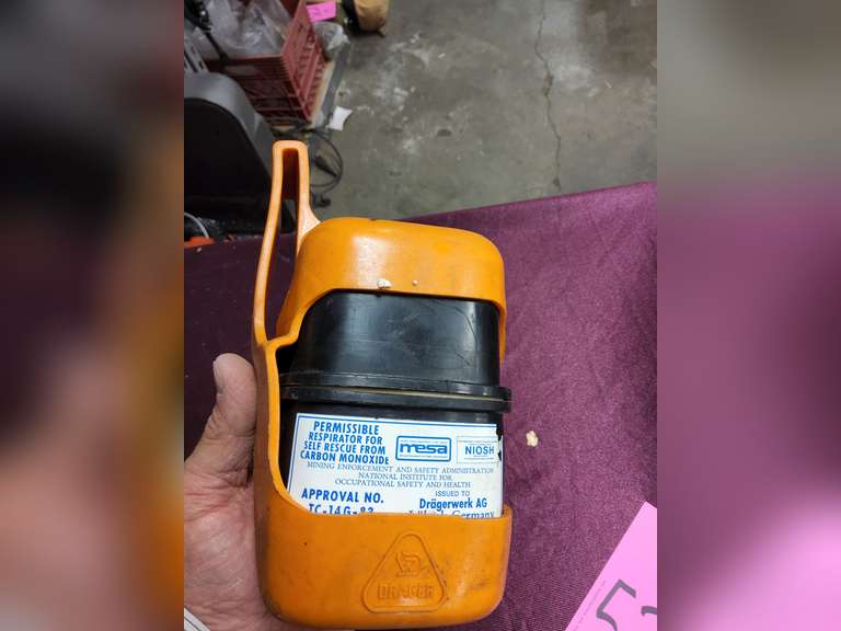 2 Drager permissible respirators for carbon monoxide