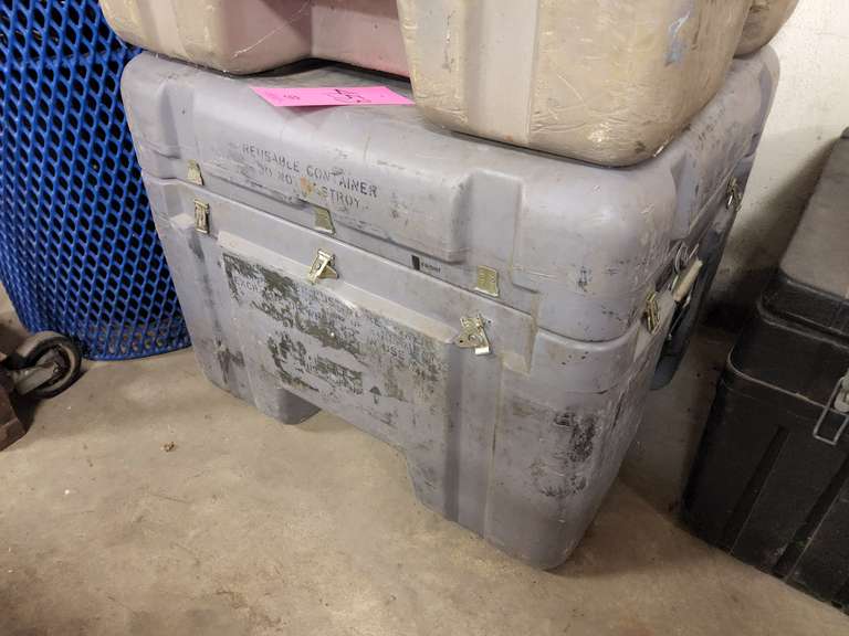 Plastic Military case approx 30" x 28" x 24"