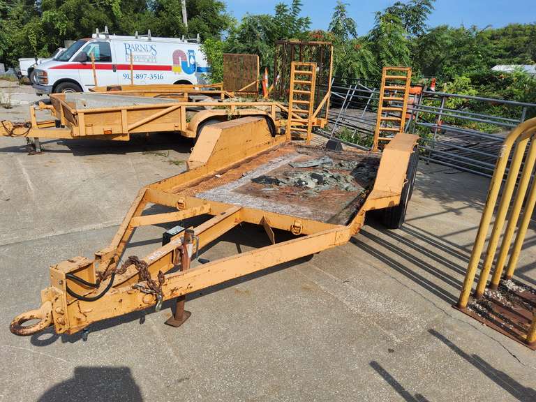 1984 JFW T.A. trailer, (10,000 GVW) approx 6ft x 12ft, ramp gate, pintle hitch, Vin#: 10019-- Trailer #502 (HAS TITLE)