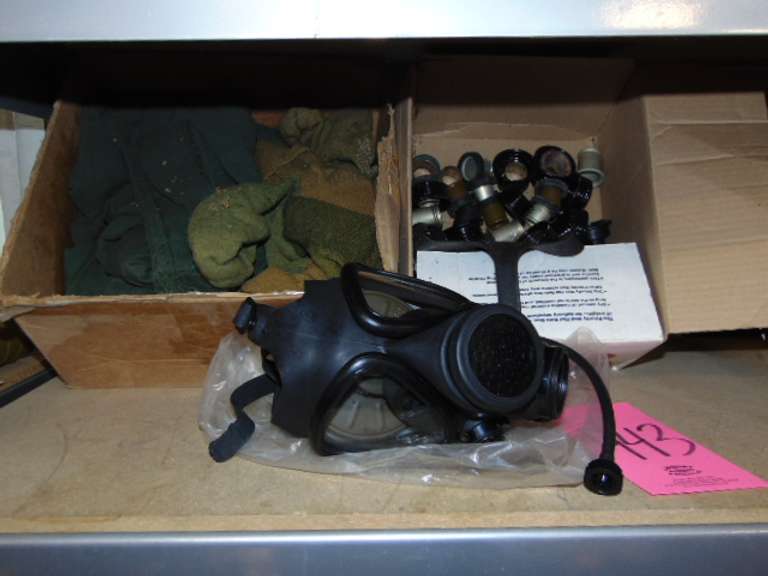 Gas mask, military socks & other