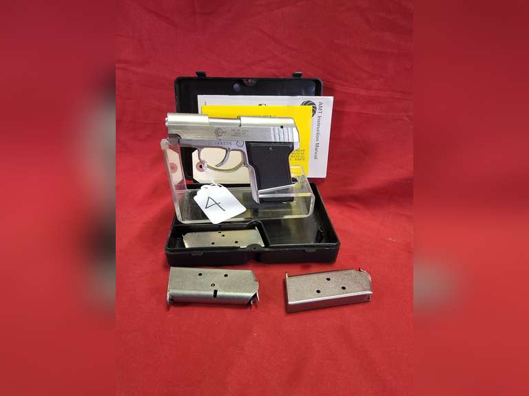 AMT Mod: Backup, 45 ACP, pistol, 3" brl, ss, 2 mags, case, Ser#: DLX00275, 98%
