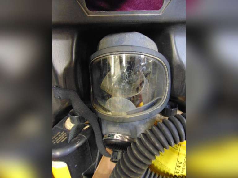 MSA Gas mask in case SEE PICS