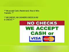 **MAKE SURE YOUR CARD ON FILE IS VALID.** IF YOU ARE PAYING WITH CASH OR A DIFFERENT CARD THEN YOU MUST NOTIFY US VIA PHONE OR EMAIL PRIOR TO AUCTION CLOSING. ALL CARDS ON FILE WILL BE RAN THE MORNING OF REMOVAL BEFORE 9:30AM CST**