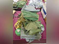 Group of various gas mask bags (some with contents, masks are missing)