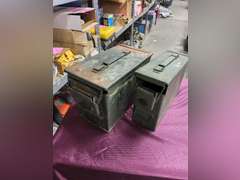 2 metal ammo cans