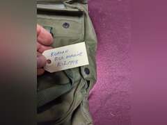 5 empy gas mask bags (some have contents, no masks) -- US, Polish, Korean, Swiss & other