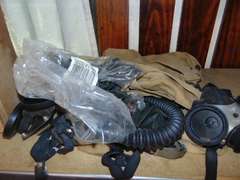 Group of various gas masks & other SEE PICS