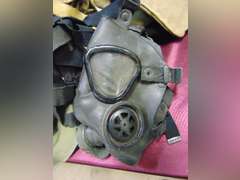 Group of various gas masks, bags & other items SEE PICS