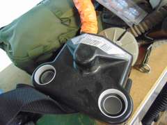 Group misc: various gas masks, measuring tape reel, filters & other items SEE PICS