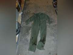 Military coverall, white sheet & other SEE PICS