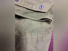 5 empy gas mask bags (some have contents, no masks) -- US, Polish, Korean, Swiss & other