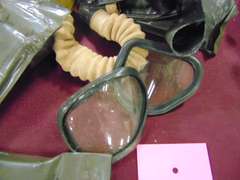 Antique gas mask, parts, bag & others SEE PICS