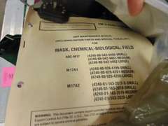 Large group of various gas masks, bags & other items SEE PICS