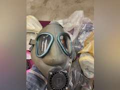 Group misc: gas mask parts, filters, masks, hoses & other SEE PICS