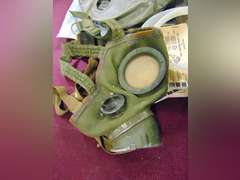 Group of Gas mask parts, mask, protective hoods & other SEE PICS