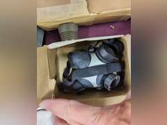 Group misc: gas mask parts, filters, masks, hoses & other SEE PICS
