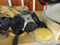 Group of various gas masks & other SEE PICS