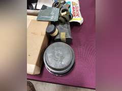 Group misc: gas mask parts, filters, masks, hoses & other SEE PICS