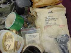 Group of Gas mask parts, mask, protective hoods & other SEE PICS