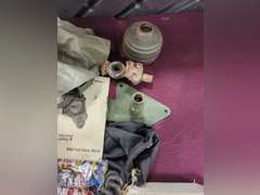 Group misc: gas masks, protective suit, test kits & other SEE PICS