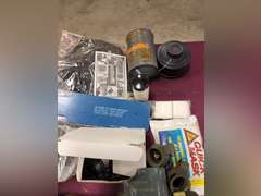 Group misc: gas mask parts, filters, masks, hoses & other SEE PICS