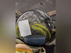 Case with misc: gas masks, hoses, ear protection & other SEE PICS