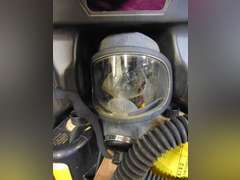 MSA Gas mask in case SEE PICS