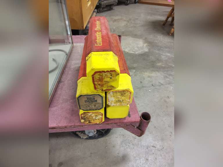 5 partial tubes of welding rods