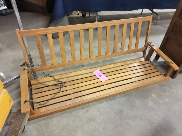 Wood porch swing approx 5ft long