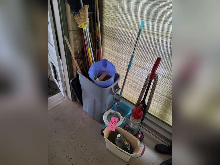 Vac, mop, buckets, brooms & other