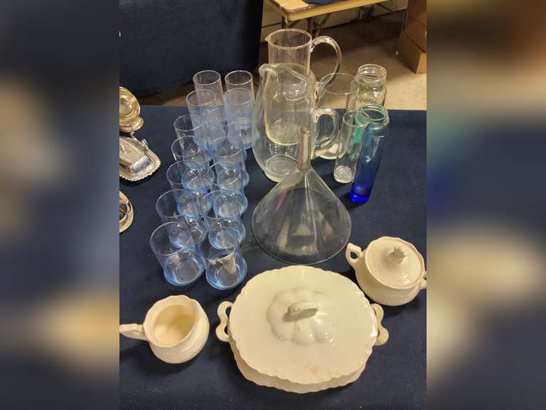 Group of glasss, dishes & other