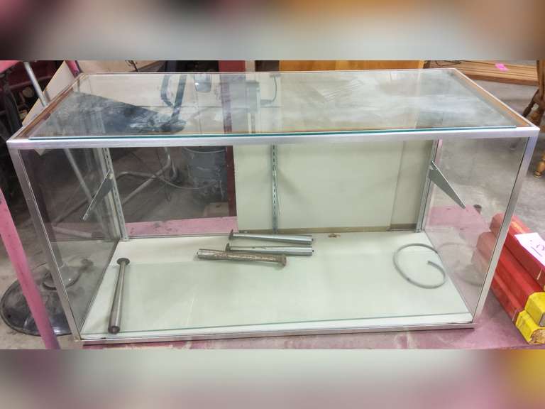 Glass display case (cart NOT included) approx 48" x 20" x 39"