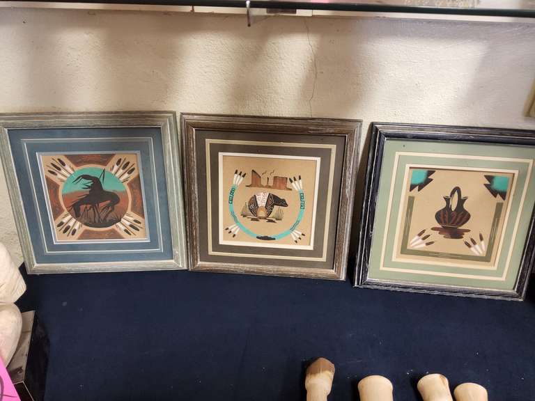 3 Native American sand paintings?