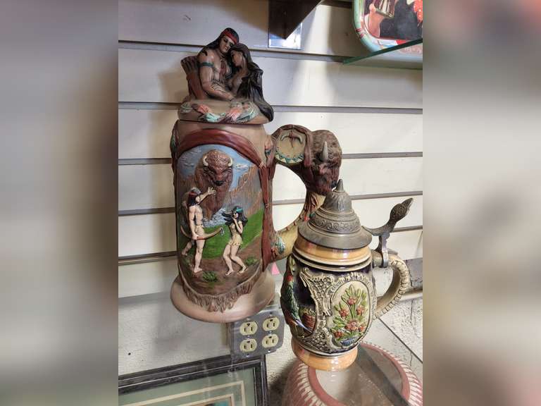 2 steins: 1 marked Provincial C. Mold 91 & 1 marked Original Thewalt