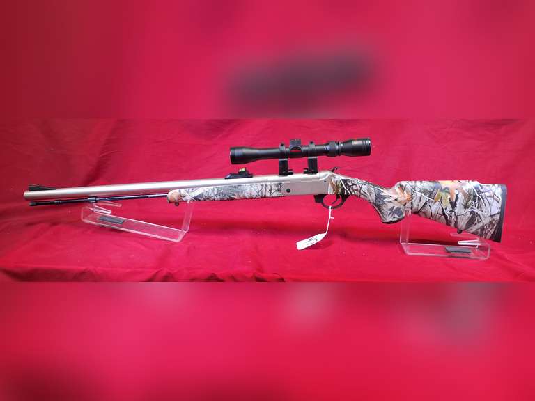 ** Traditions Mod: Pursuit Ambush, 50cal inline black powder rifle, Ser#: 14-13-048624-09 , 26" brl, stainless & camo syn stock, Traditions scope, 98%