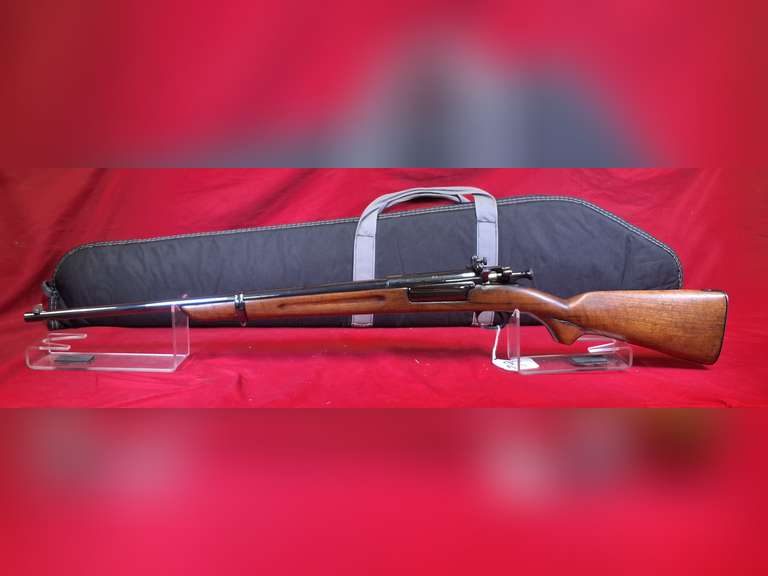 Springfield Armory Mod: 1898, 30-40 Krag cal, bolt rifle, Ser#: 101468 , 24" brl, sporterized, believe to be re-blued, soft case, 98%