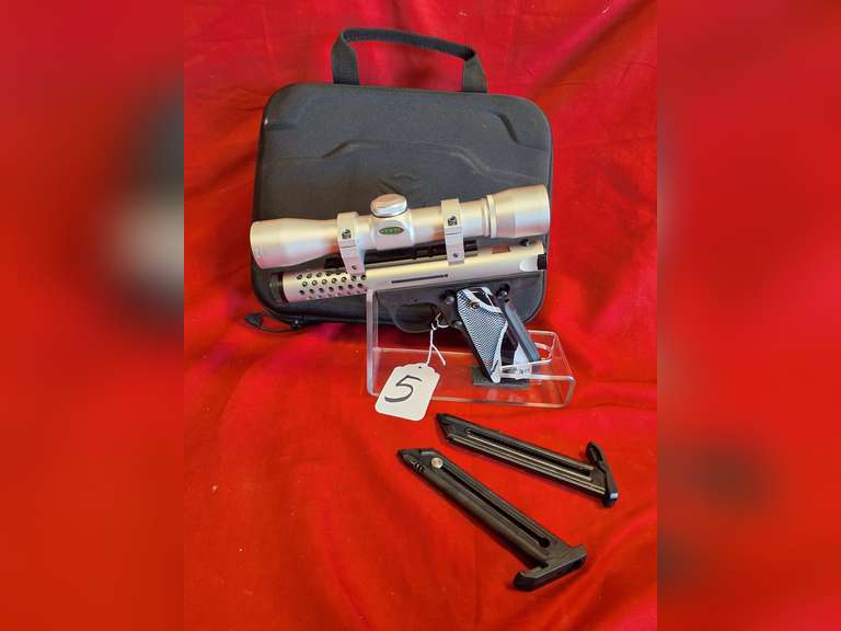 Ruger Mod: 22/45LITE, 22LR pistol, Ser#:391-28449, 2 mags, case, SS. Weaver 2x28mm scope, Believe to be New, 98%