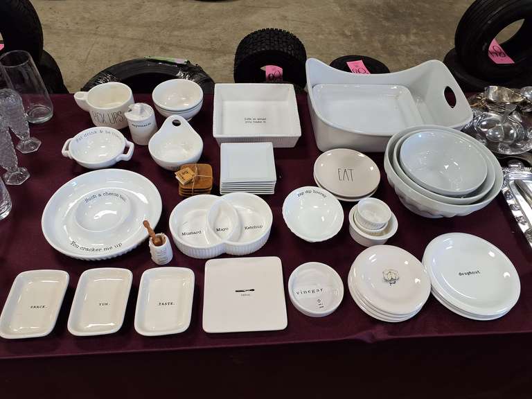 Group of snack plates, bowls, & other SEE PICS