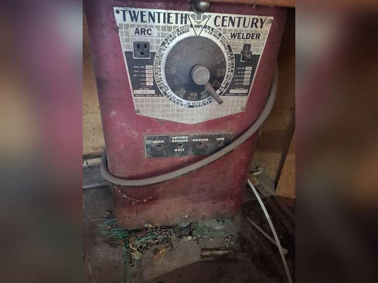 Twenty Century Arc Welder (untested) -- wedged under work bench, bring help