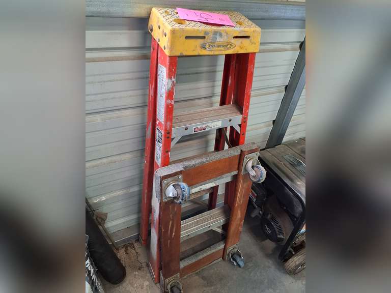 Werner 4ft fiberglass step ladder, furniture flat dolly