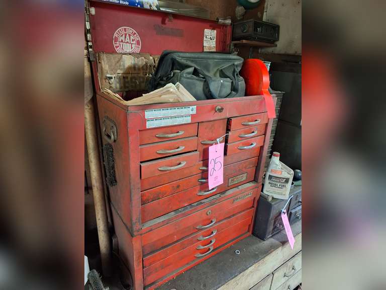 2 metal tool boxes with few contents SEE PICS